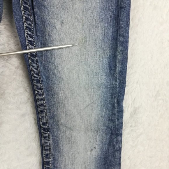 BKE Mens Jeans Alec Straight Leg‎ Blue Denim Stone Wash Whiskering 28 - Picture 6 of 14